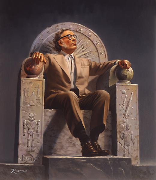 Isaac_Asimov_on_Throne